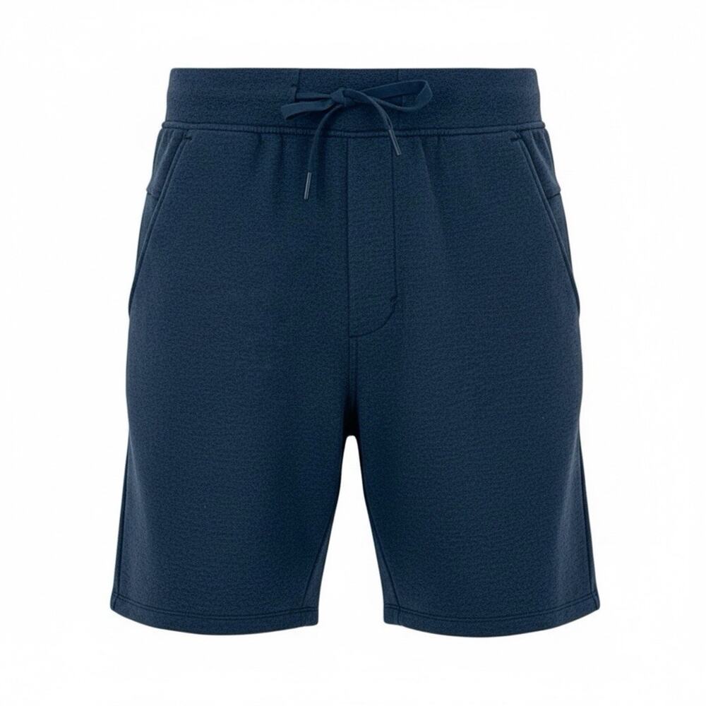 Lululemon Men’s Medium Navy Drawstring Shorts Cotton-Blend Casual Lounge Stretch